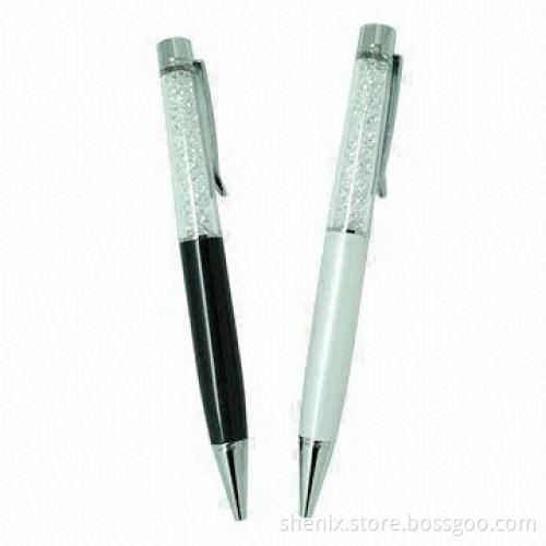 Men's Crystalline Ballpoint Pens, Various Crystals are Available